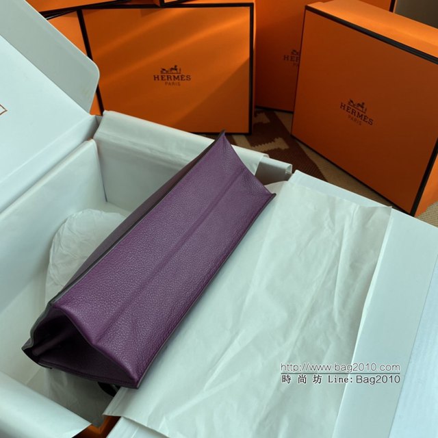 Hermes女包 愛馬仕Kelly DanSe包 海葵紫金銀扣 evercolor皮 進口密蠟線全手工 Hermes跳舞包  tdh2203
